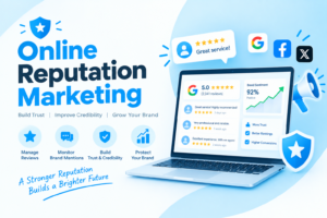 Online reputation marketing with reviews and trus